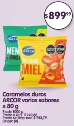 Supermercados Buenos Días Arcor caramelos duros varios sabores oferta