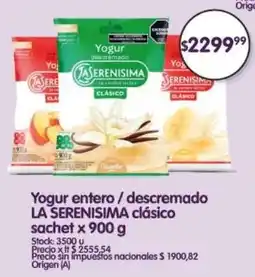 Supermercados Buenos Días La serenisima yogur entero/descremado clásico oferta