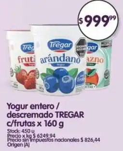 Supermercados Buenos Días Tregar yogur entero/ descremado c/frutas oferta