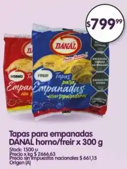 Supermercados Buenos Días Danal tapas para empanadas horno/freir oferta