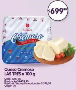 Supermercados Buenos Días Las tres queso cremoso oferta