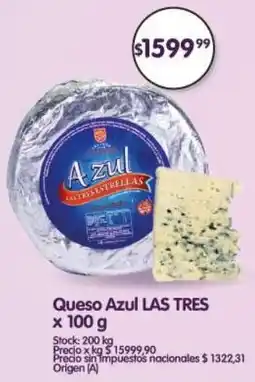 Supermercados Buenos Días Azul las tres queso oferta