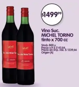 Supermercados Buenos Días Michel torino vino suc. tinto oferta
