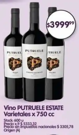 Supermercados Buenos Días Putruele estate vino varietales oferta