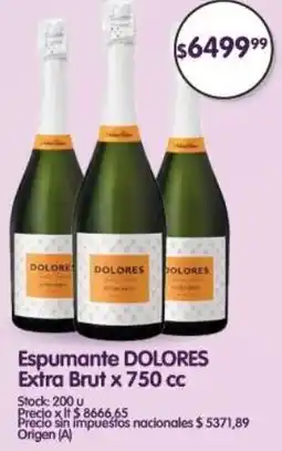 Supermercados Buenos Días Dolores espumante extra brut oferta