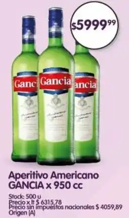Supermercados Buenos Días Gancia aperitivo americano oferta