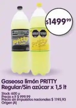 Supermercados Buenos Días Pritty gaseosa limón regular/sin azúcar oferta