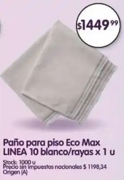 Supermercados Buenos Días Linea paño para piso eco max oferta