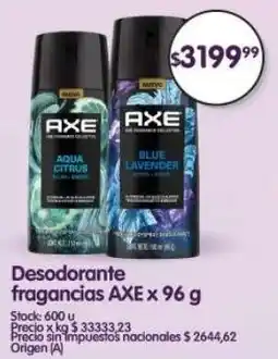 Supermercados Buenos Días Axe desodorante fragancias oferta