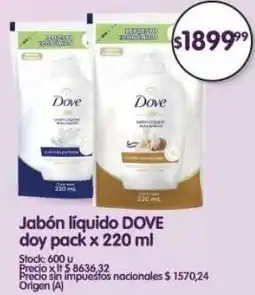 Supermercados Buenos Días Dove jabón líquido doy pack oferta