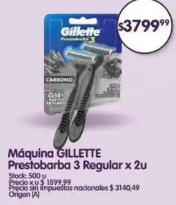 Supermercados Buenos Días Gillette máquina prestobarba 3 regular oferta