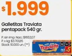 Changomas Traviata galletitas pentapack oferta