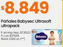 Changomas Babysec ultrasoft pañales ultrapack oferta