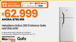 Changomas Gafa heladera cíclica blanca oferta
