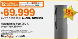 Changomas Drean heladera no frost oferta