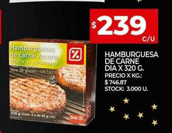 Supermercados DIA Hamburguesa De Carne Dia oferta