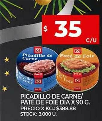 Supermercados DIA Picadillo De Carne Pate De Foie Dia oferta
