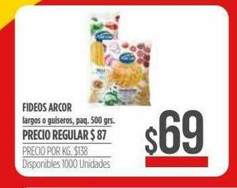 Supermercados Vea Fideos Arcor oferta