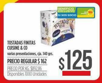 Supermercados Vea Tostadas Finitas Cuisine & Co oferta