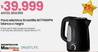 Changomas Smartlife pava eléctrica ek1714wpn blanca o negra oferta