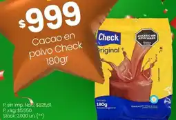 Changomas Check cacao en polvo oferta