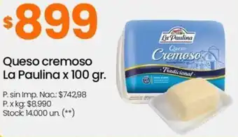 Changomas La paulina queso cremoso oferta