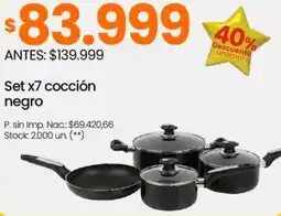 Changomas Set x 7 cocción negro oferta