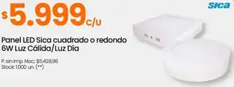Changomas Sica panel led sica cuadrado o redondo oferta