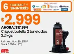 Changomas Atr criquet botella oferta
