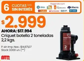 Changomas Atr criquet botella oferta