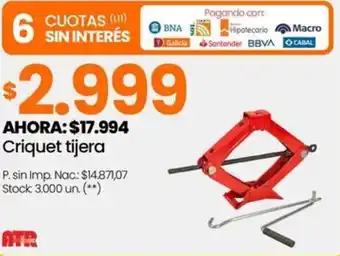 Changomas Atr criquet tijera oferta