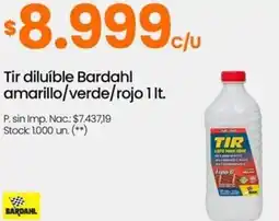 Changomas Bardahl tir diluíble amarillo/verde/rojo oferta