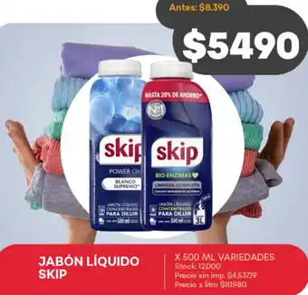 Supermercados Tadicor Skip jabón líquido oferta