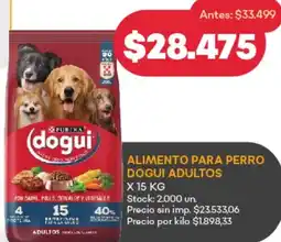 Supermercados Tadicor Dogui adultos alimento para perro oferta