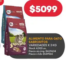 Supermercados Tadicor Sabrositos alimento para gato variedades oferta