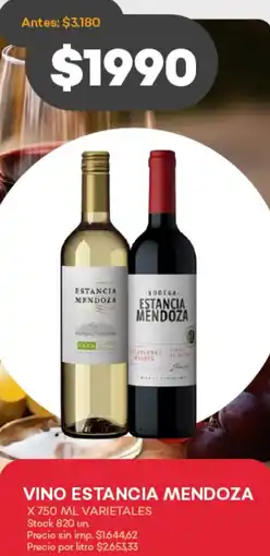 Supermercados Tadicor Estancia mendoza vino varietales oferta