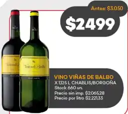 Supermercados Tadicor Vino viñas de balbo chablis/borgoña oferta