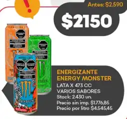 Supermercados Tadicor Monster energizante energy lata oferta