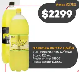 Supermercados Tadicor Pritty limón gaseosa original/sin azúcar oferta