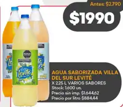 Supermercados Tadicor Levité agua saborizada villa pente del sur oferta