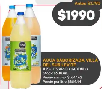 Supermercados Tadicor Levité agua saborizada villa pente del sur oferta