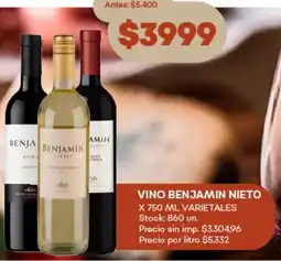 Supermercados Tadicor Benjamin nieto vino oferta