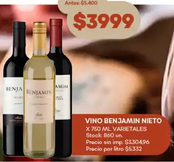 Supermercados Tadicor Benjamin nieto vino oferta
