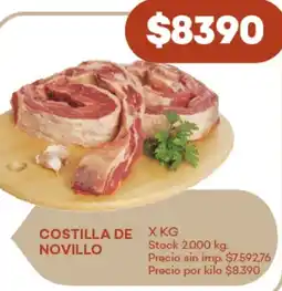 Supermercados Tadicor Costilla de novillo oferta