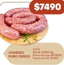 Supermercados Tadicor Chorizo puro cerdo oferta