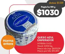 Supermercados Tadicor Azul emperador queso horma oferta
