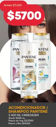 Supermercados Tadicor Pantene acondicionador / shampoo variedades oferta