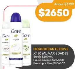 Supermercados Tadicor Dove desodorante variedades oferta