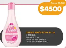 Supermercados Tadicor Hinds crema rosa plus oferta