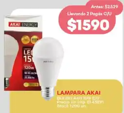 Supermercados Tadicor Akai lampara bulbo A60 15W E27 oferta